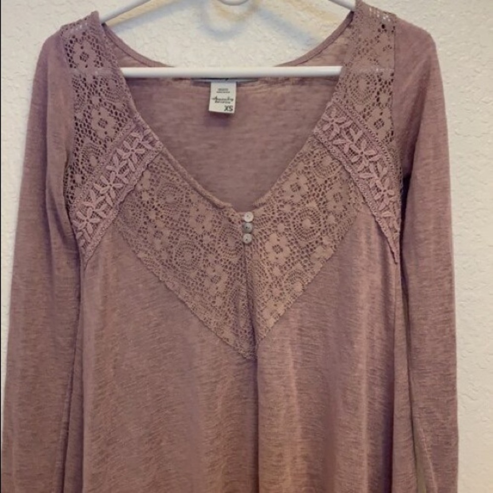 Purple lace long sleeve shirt